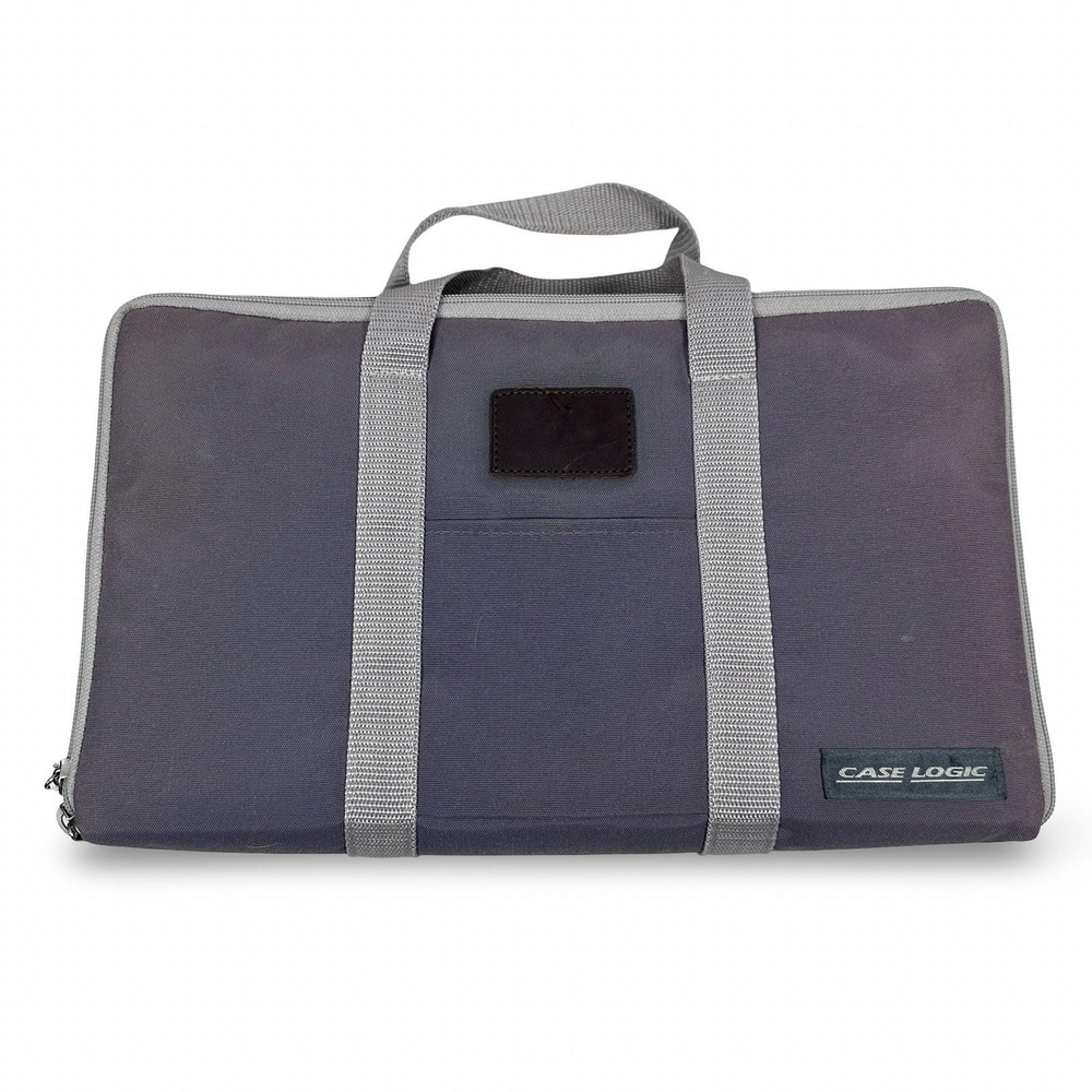 Vintage Case Logic Cassette Storage Case Gray Canvas Zip Media Binder Handles